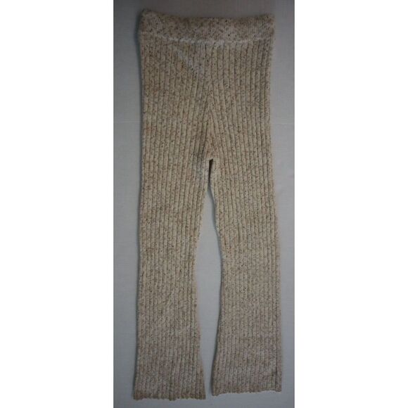 AQUA 73S980BL Women's Sz S Oatmeal Heathered Ribbed Knit Pants $78+ - Picture 2 of 5